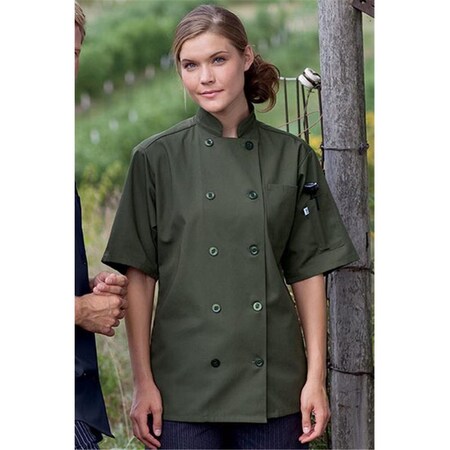 Nathan Caleb Medium Short Sleeve Chef Coat in Olive NA844881
